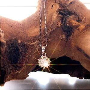 💎 Certified MOISSANITE 1 Carat Diamond Jeweled Pendant Necklace - Silver